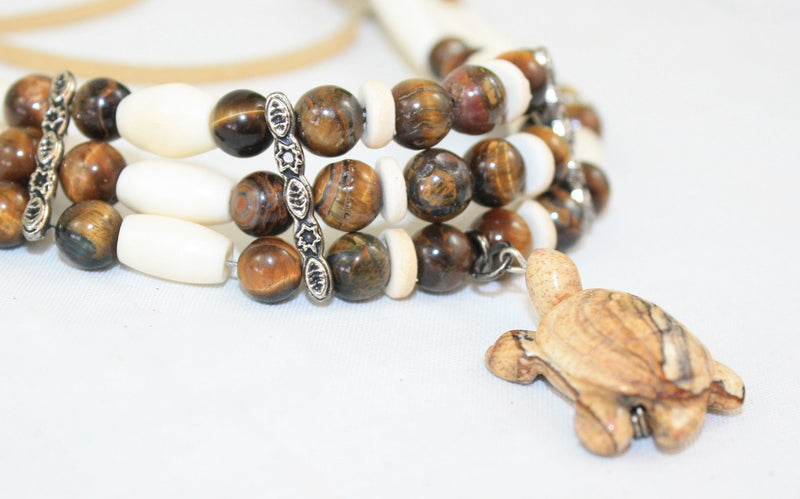 Mother Earth Stone and Bone Turtle Necklace - Shelburne Country Store