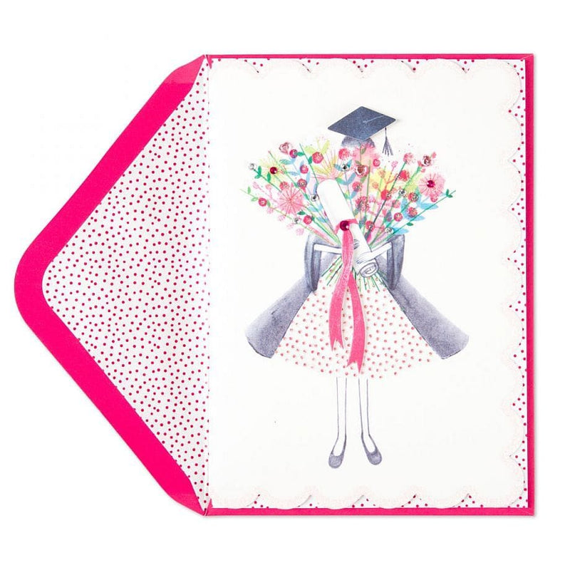 Girl Holding Diploma Graduation Card - Shelburne Country Store