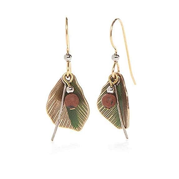 Silver Forest Textured Leaf Layered Earrings - Shelburne Country Store