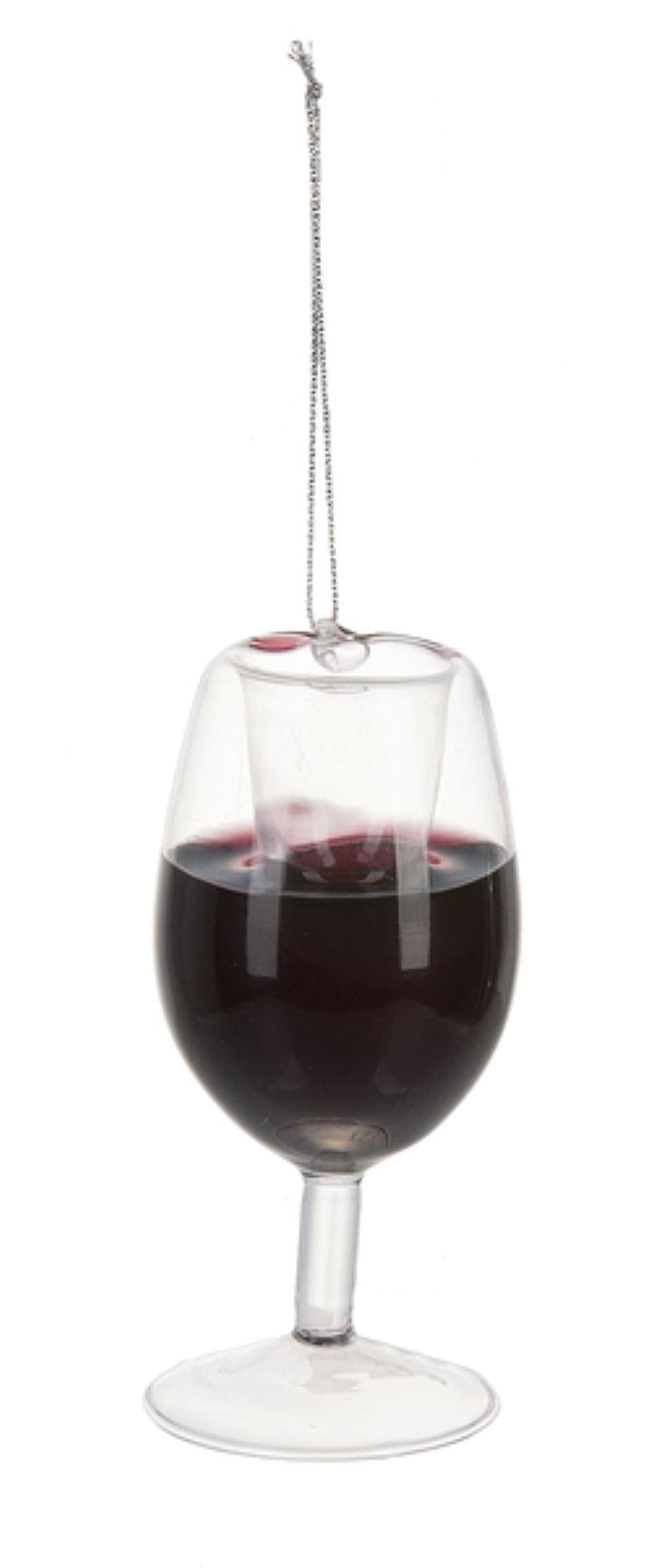 Filled Wine Glass Ornament -  Cheer Donnay - Shelburne Country Store