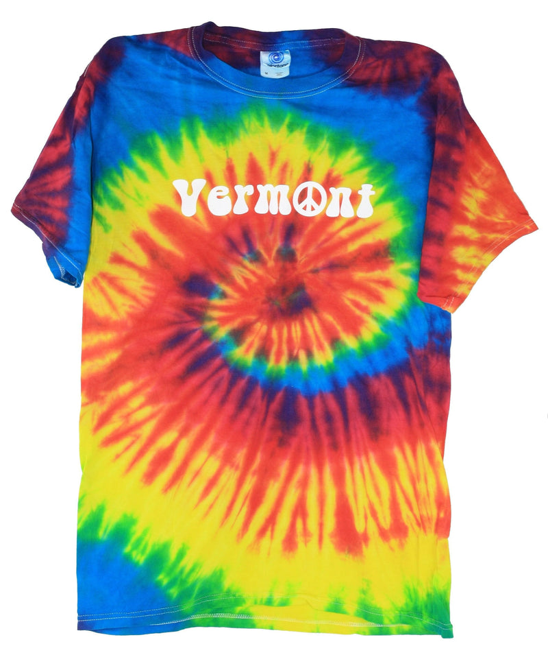 T-Shirt - Rainbow Tie Dye Peace Sign - - Shelburne Country Store