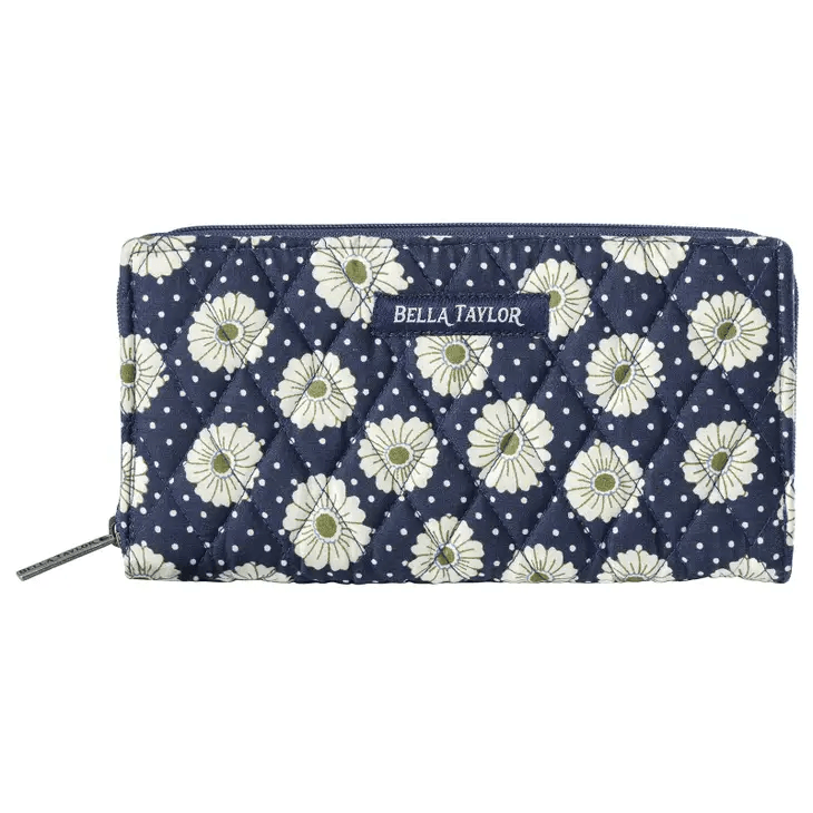 Dotted Daisy Navy RFID Slim Card Wallet - Shelburne Country Store