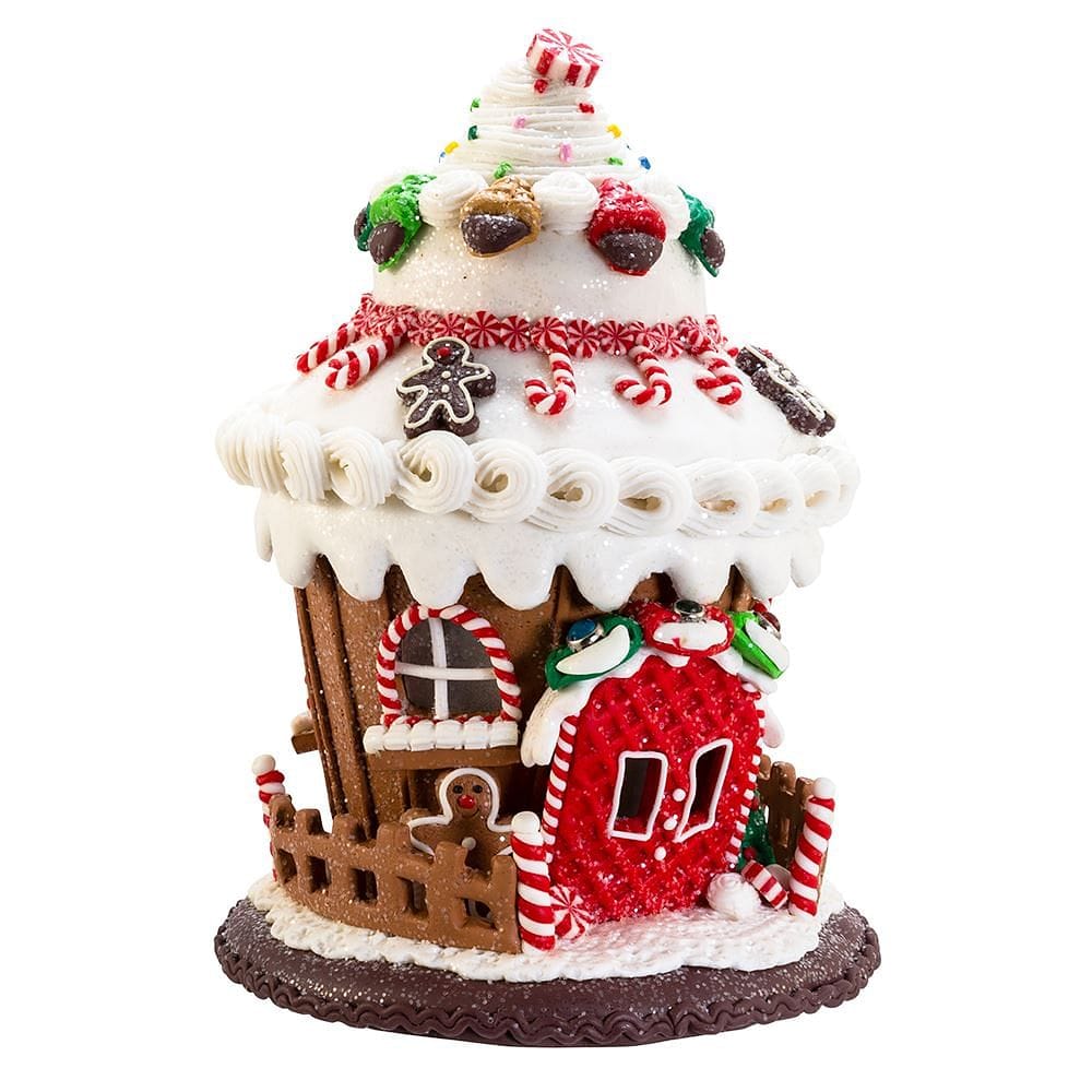 Battery-Operated Round LED Gingerbread House - Shelburne Country Store