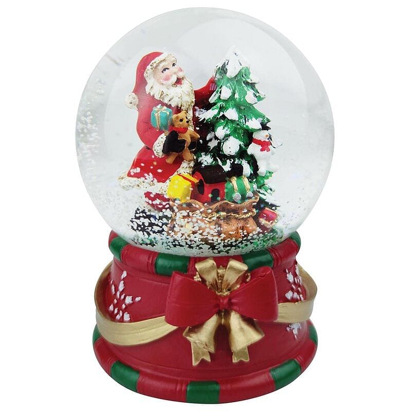 Santa Topping The Tree Snowglobe - Shelburne Country Store