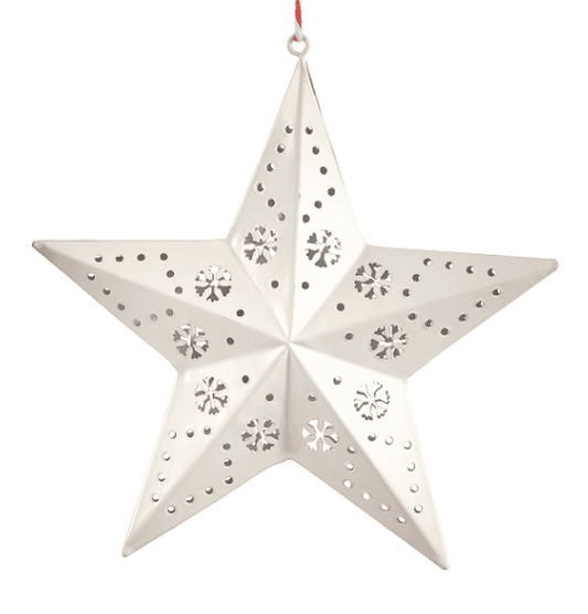 Metal Star Ornament - White - Shelburne Country Store