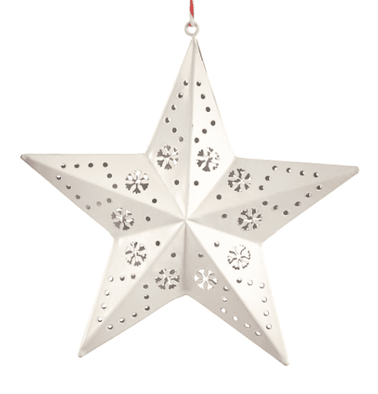 Metal Star Ornament - White - Shelburne Country Store