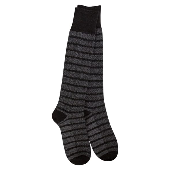 Holiday Stripe Knee High Sock - Black Multi - Shelburne Country Store
