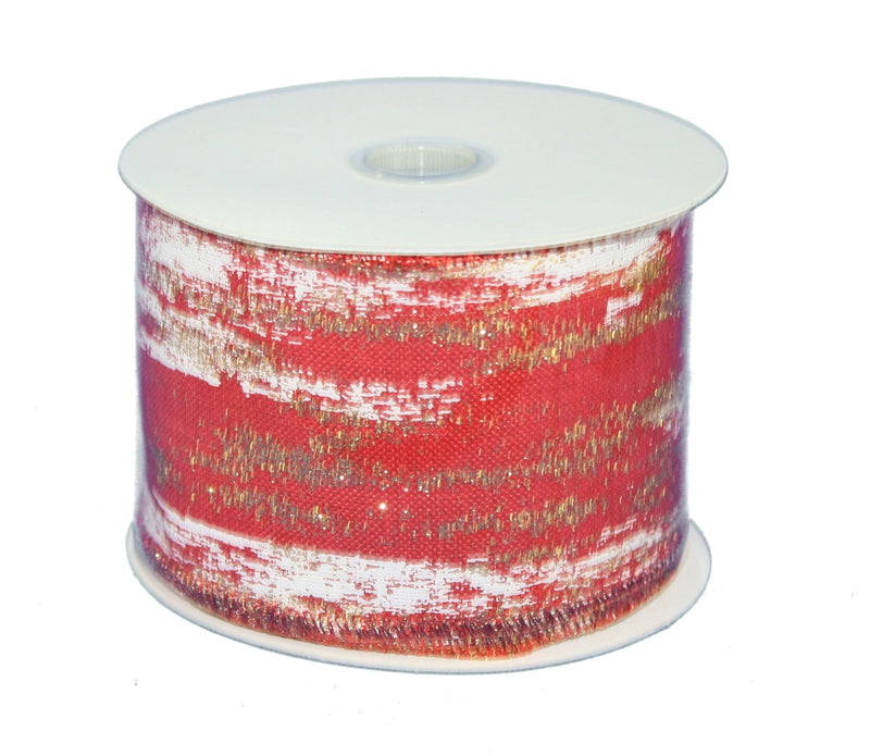 Wired 2.5-inch Red Christmas Ribbon Roll - - Shelburne Country Store