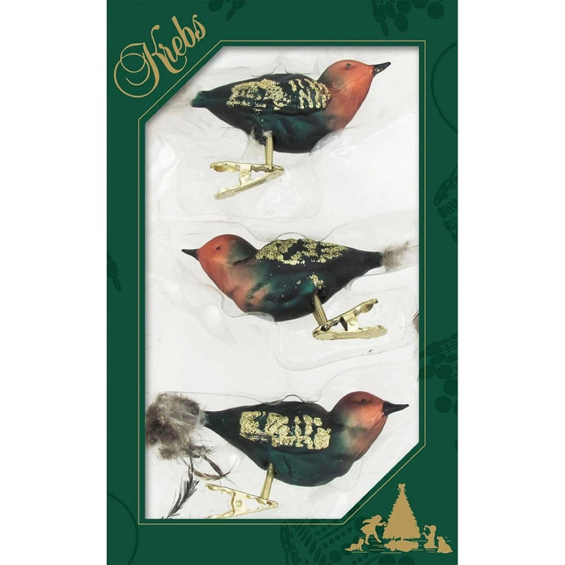 Brown Matte Shaded 5 3/4" Clip-On Birds - Shelburne Country Store
