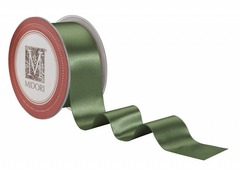 Double Faced Satin 2" Ribbon - Parsley - Per Yard - Shelburne Country Store
