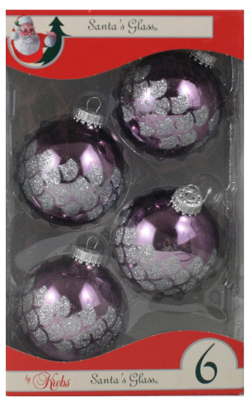 Krebs Value Glass Ball 4 pack - Lavender Fans - Shelburne Country Store