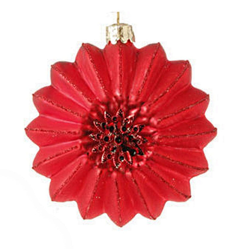 Glittered Star Glass Ornament Red - Shelburne Country Store