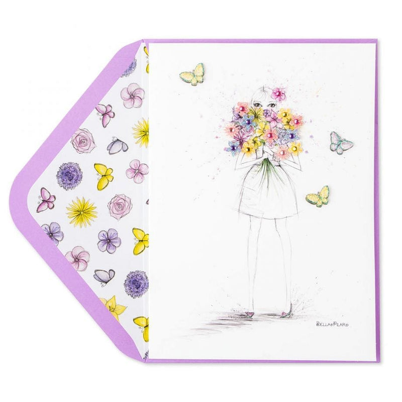Fashionable Gal with Bouquet Mothers Day Card - Shelburne Country Store