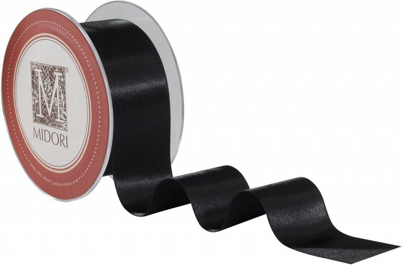 Double Faced Satin 1" Ribbon - Black - Per Yard - Shelburne Country Store