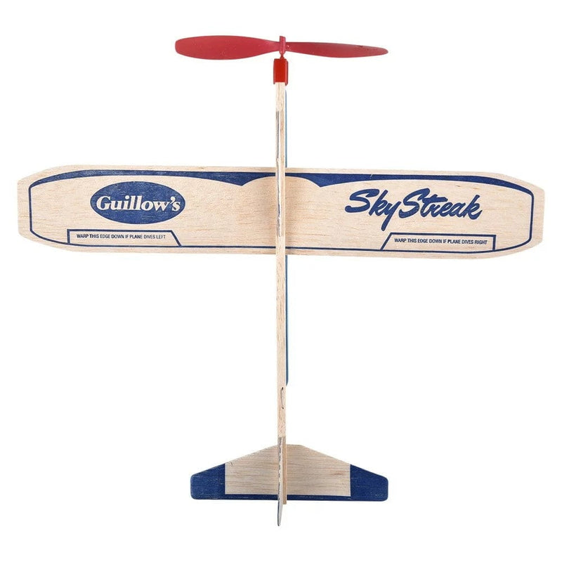 Balsa Wood Sky Streak - Rubber Band Powered Prop Plane - Shelburne Country Store