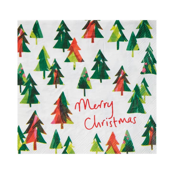 Recyclable Christmas Tree Napkins - 21 Pack - Shelburne Country Store