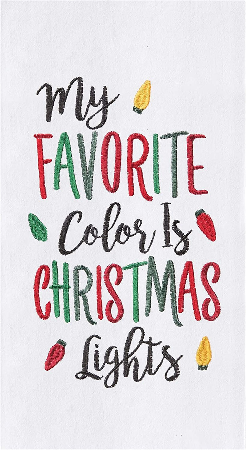 My Favorite color is Christmas Lights- Kitchen Towel - Shelburne Country Store