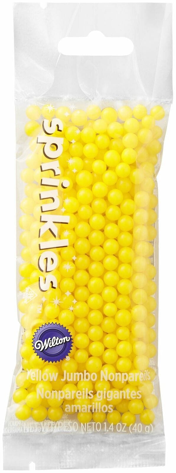 Jumbo Nonpareils Sprinkles Pouch - Yellow - 1.4 oz. - Shelburne Country Store