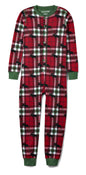 Kids Union Suit - Holiday Moose on Plaid - - Shelburne Country Store