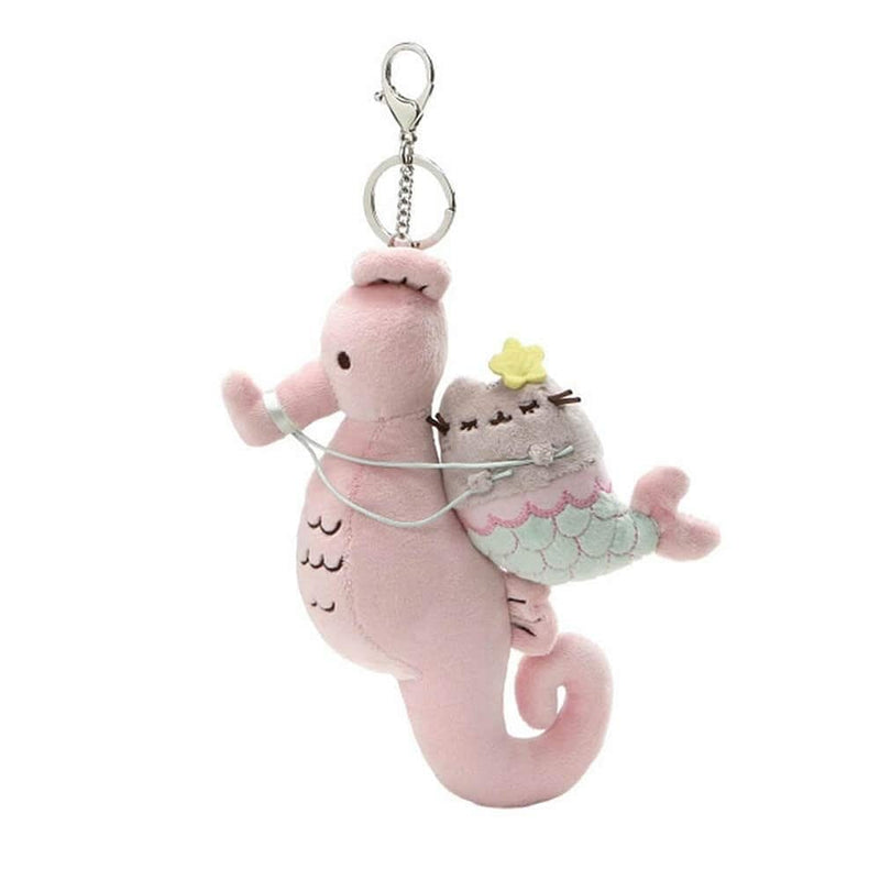 Pusheen Mermaid and Seahorse Magical Kitties Plush Deluxe Keychain Clip - Shelburne Country Store