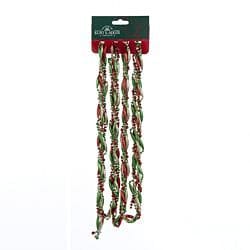 9' Red/Green/Gold Twisted Bead Garland - Shelburne Country Store