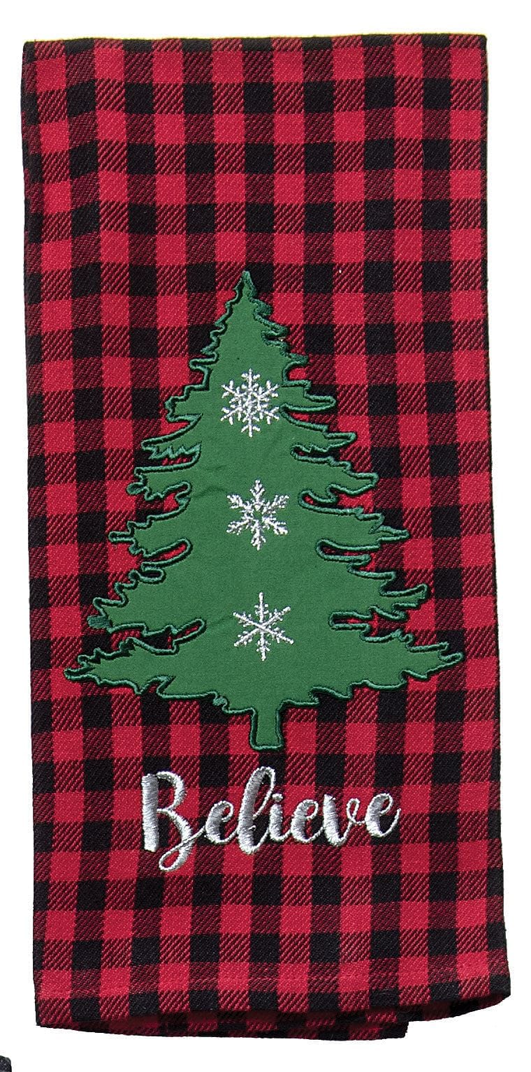Camp Christmas Applique Embroidered Tea Towel - Shelburne Country Store
