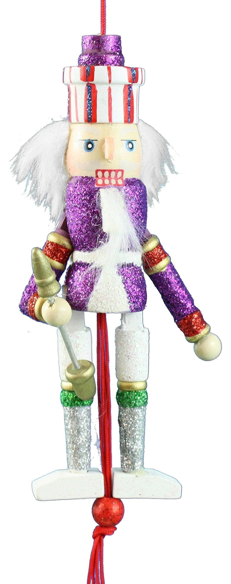 5 inch Wooden Pull Puppet Nutcracker Ornament - Blue - Shelburne Country Store