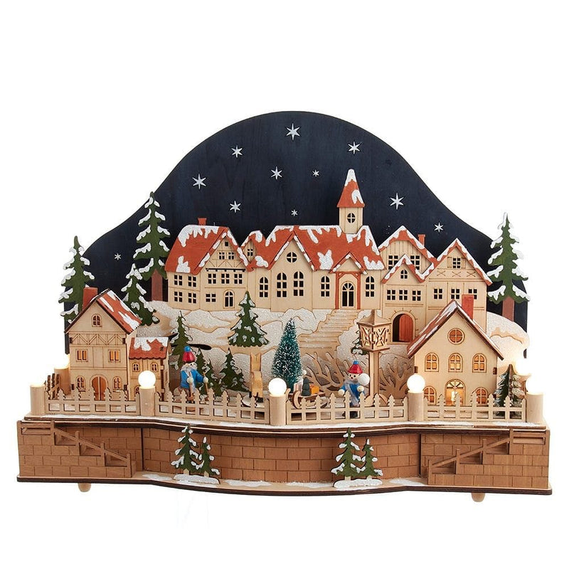 Battery-Operated Light-Up LED Wooden Christmas Village - Shelburne Country Store
