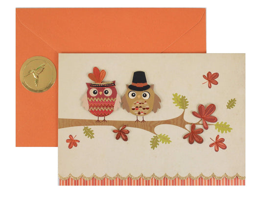 Mr & Mrs Owl - Thanksgiving Card - Shelburne Country Store