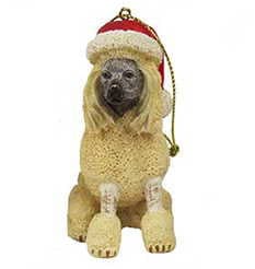 Dog in a Santa Hat Ornament - Poodle - Shelburne Country Store
