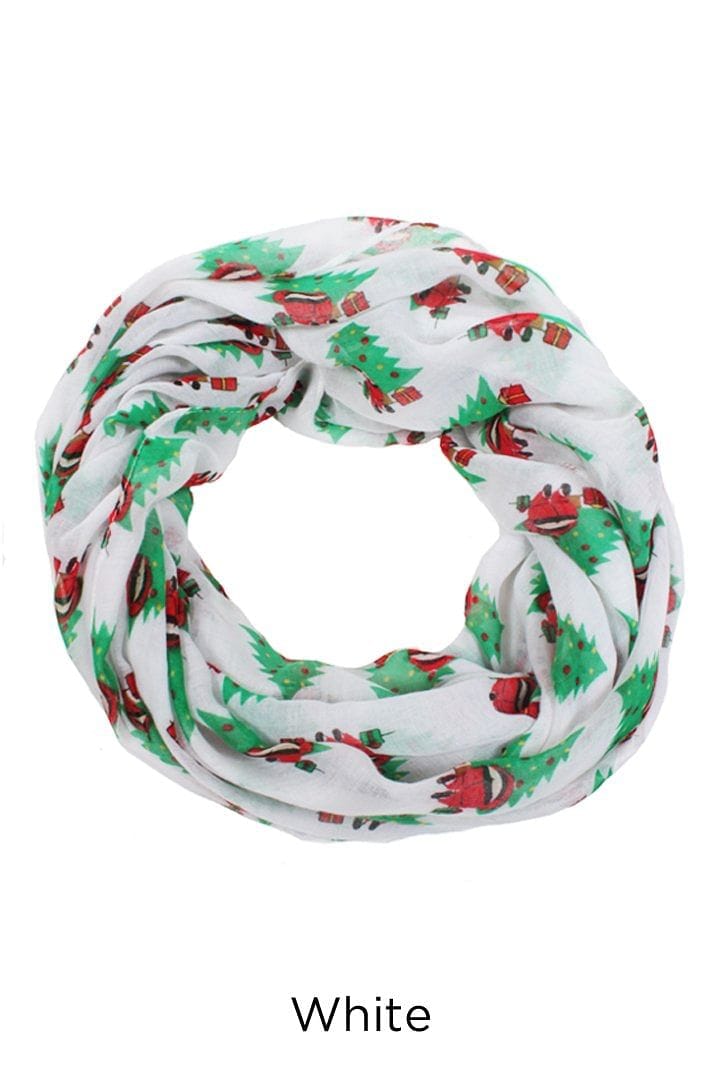 Holiday Infinity Scarf - Silly Santa Under The Tree - Shelburne Country Store