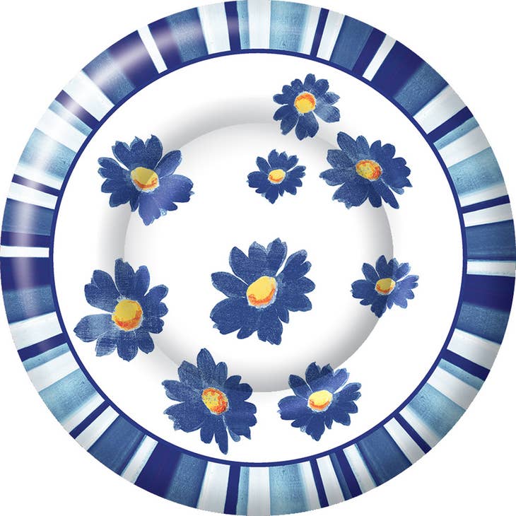 8" Dia Paper Plate pack of 8 - Agnetha Blue - Shelburne Country Store