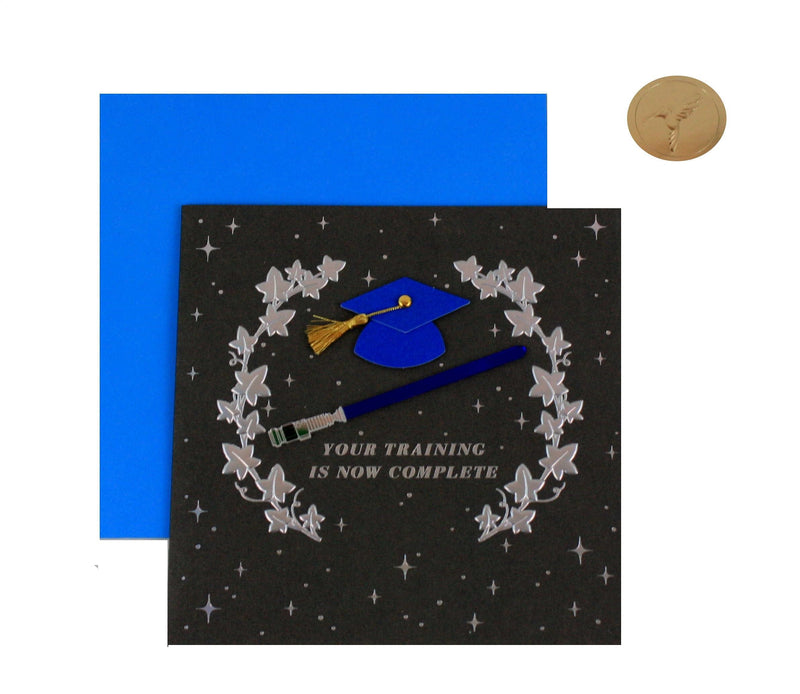 Cartouche With Lightsabers Graduation Card - Shelburne Country Store