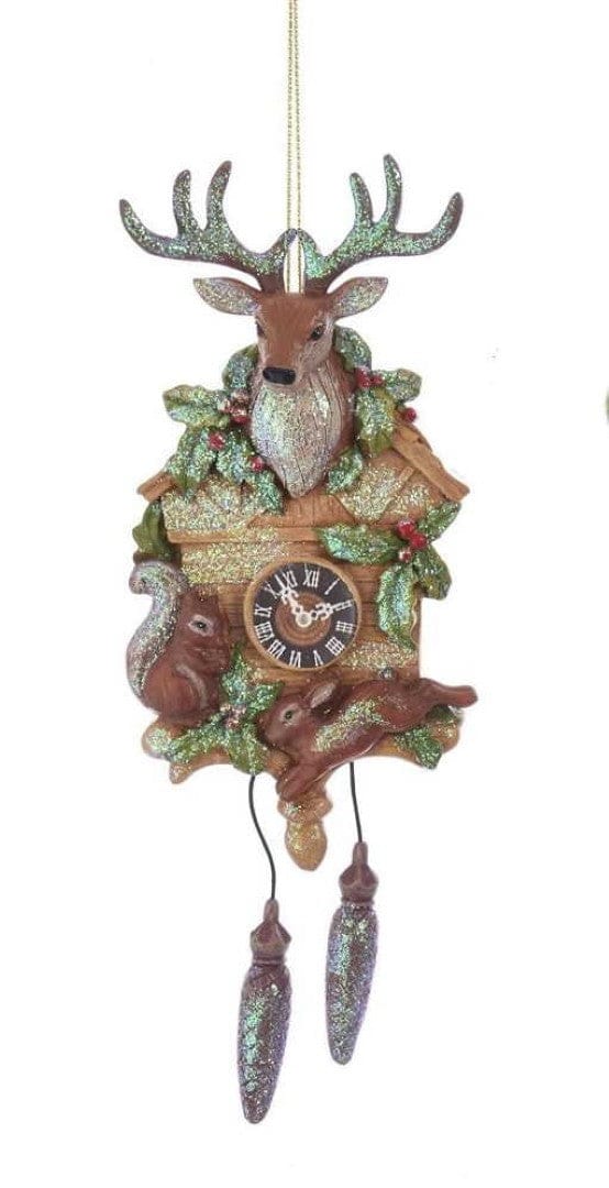 Resin Cuckoo Clock Ornament -  Cardinal - The Country Christmas Loft