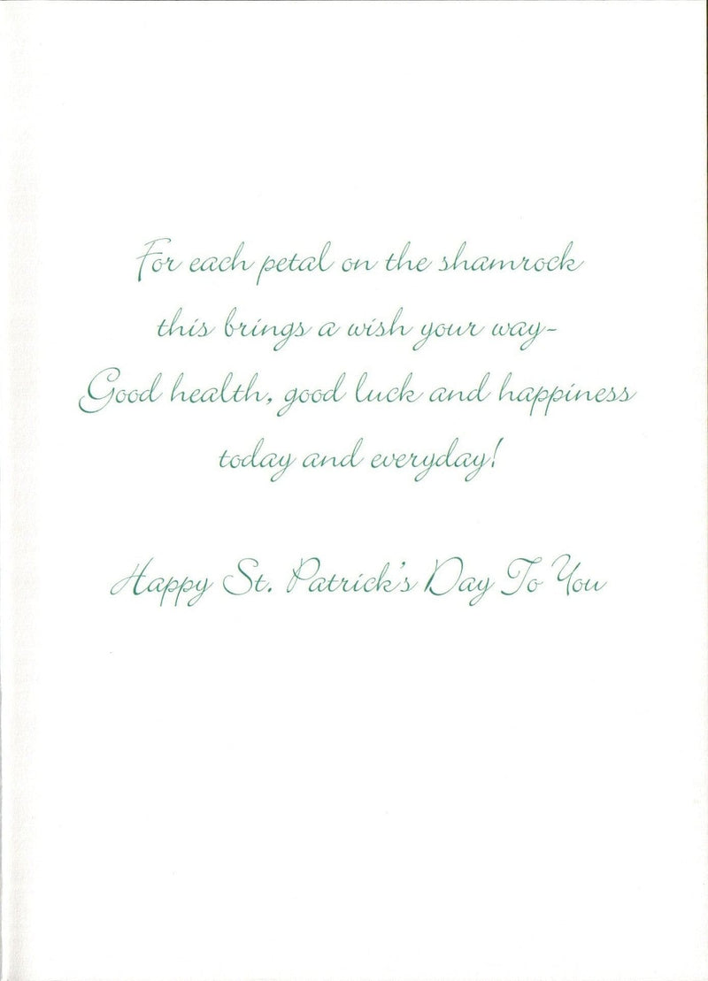 St. Patrick's Day Card - Lovely Green Shamrock - Shelburne Country Store