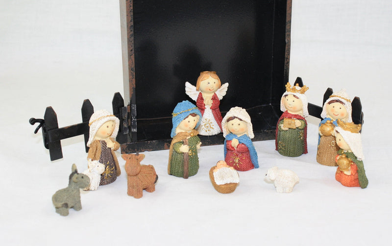 11 Piece mini Nativity Set - Textured - Shelburne Country Store