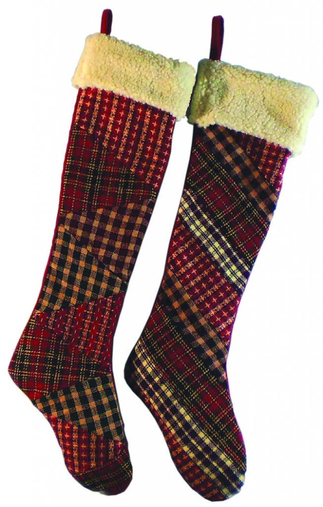 27 Country Plaid Stocking - - Shelburne Country Store