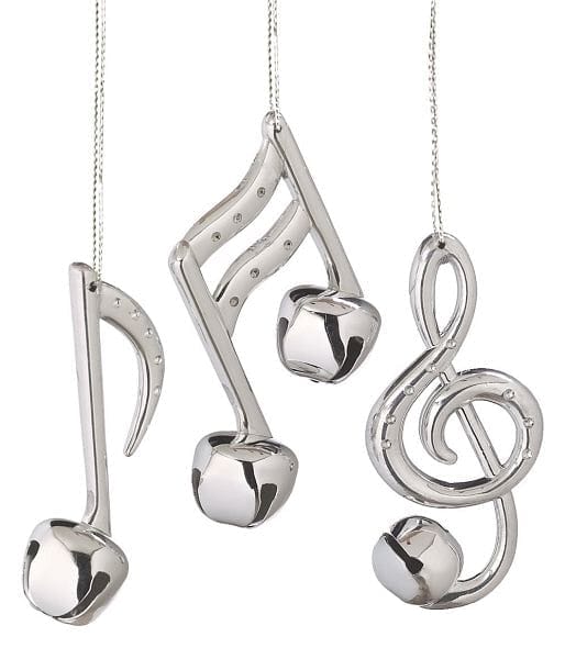 Silver Bell Musical Note Ornament - Single - Shelburne Country Store