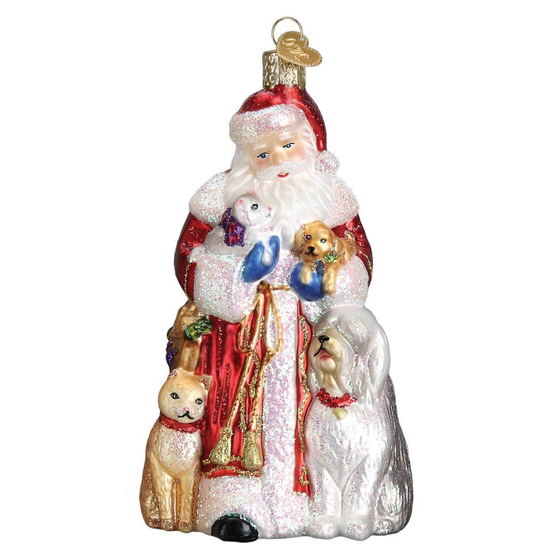 Santa's Furry Friends Glass Ornament - Shelburne Country Store