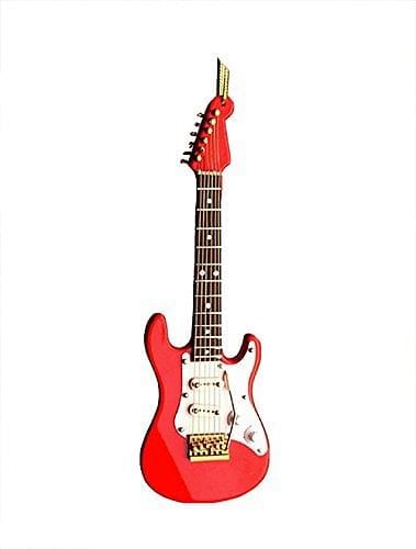 5 Inch Electric Guitar Ornament - Red - Shelburne Country Store