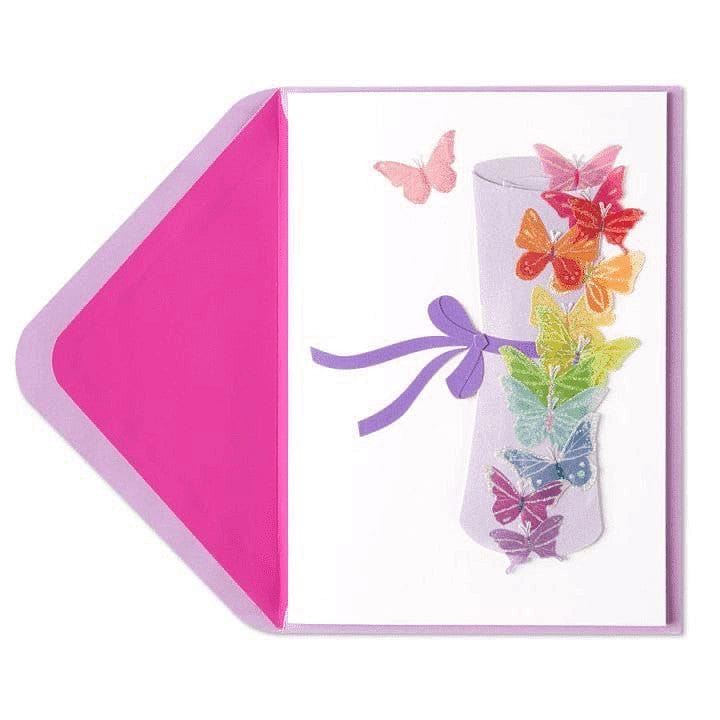 Butterfly Diploma Graduation Card - Shelburne Country Store