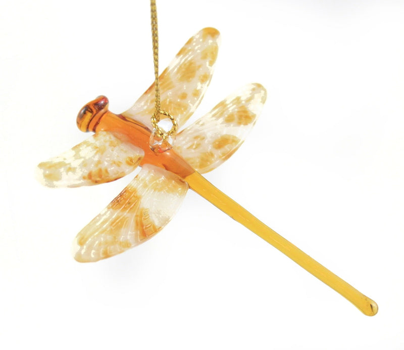 Egyptian Glass Dragonfly Ornament -  Yellow - Shelburne Country Store