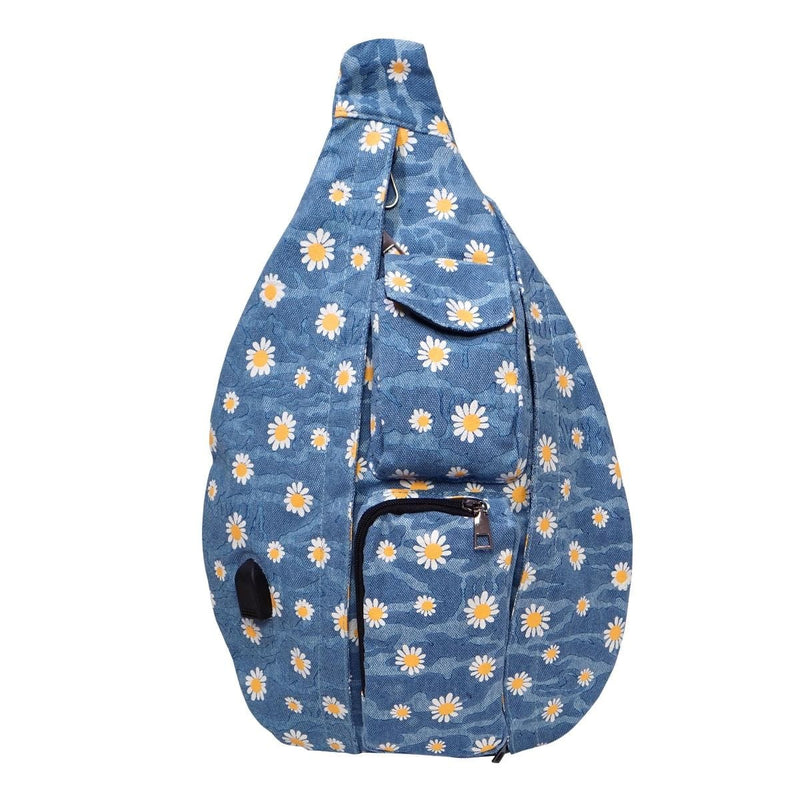 Nu Pouch Anti-Theft Rucksack Blue Daisy - Shelburne Country Store