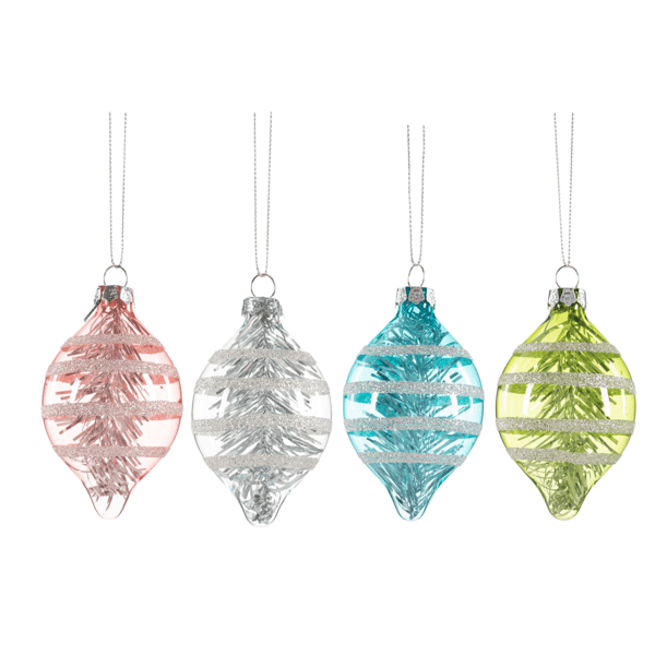 Colorful Glass Drop Ornament - Clear - Shelburne Country Store