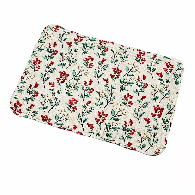 Christmas Holly Berry Quilted Placemat - Shelburne Country Store