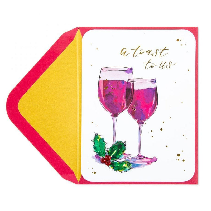 Wine Glass Pair Christmas  Card - Shelburne Country Store