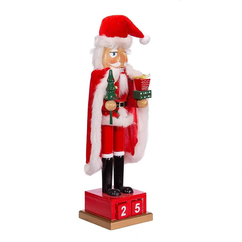 Nutcracker in Santa outfit with Countdown Blocks - Shelburne Country Store