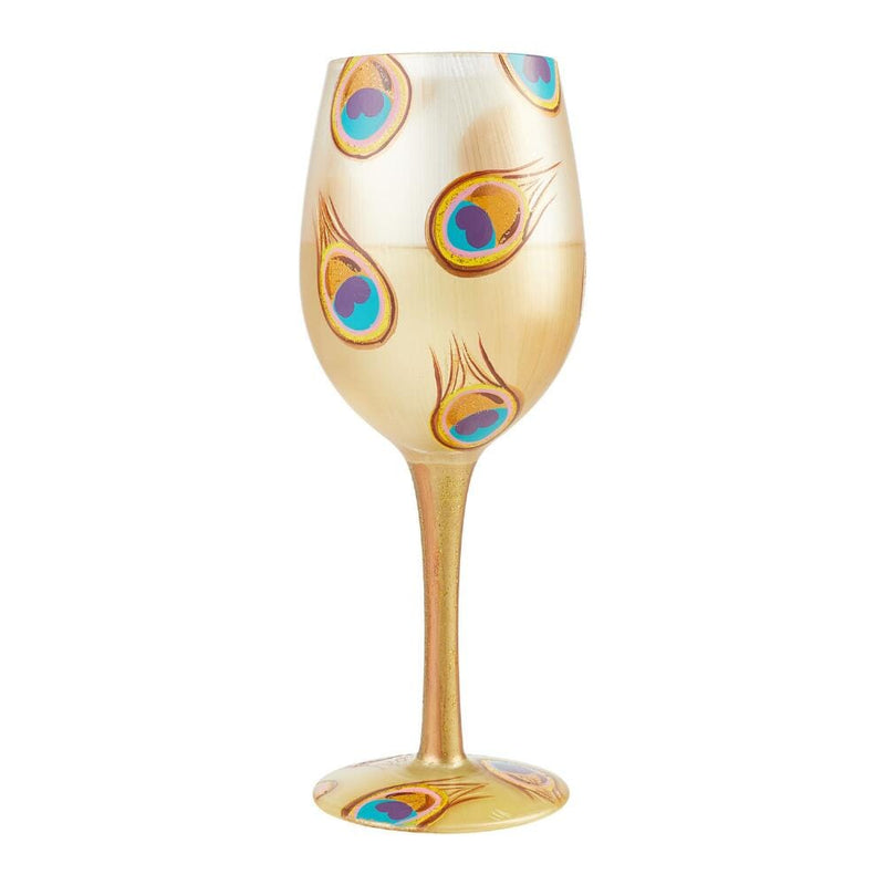 Wine Glass - Golden Peacock - Shelburne Country Store