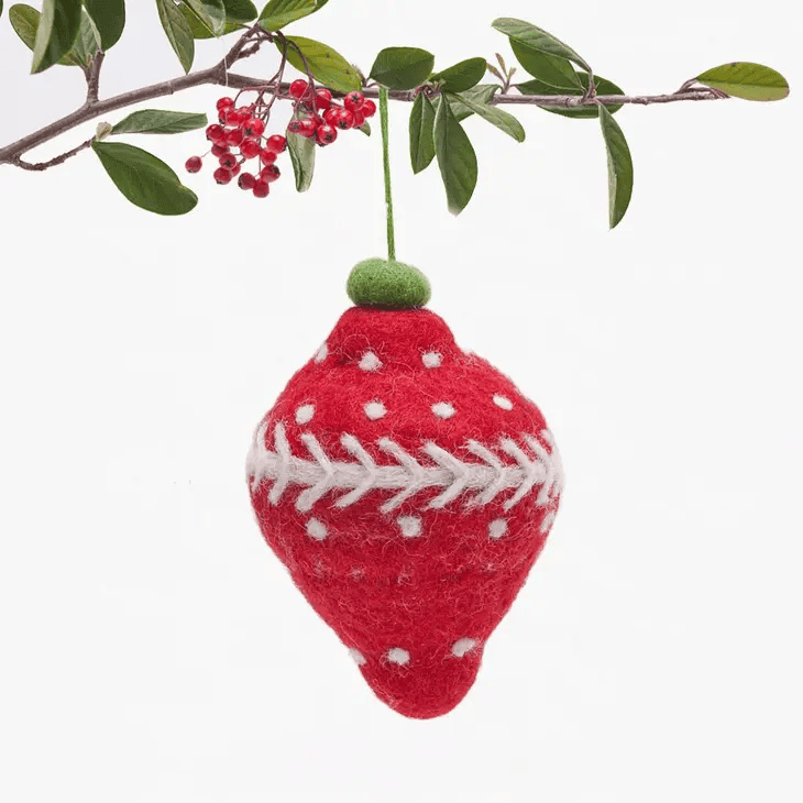 Bauble Red Felt Ornament - Shelburne Country Store