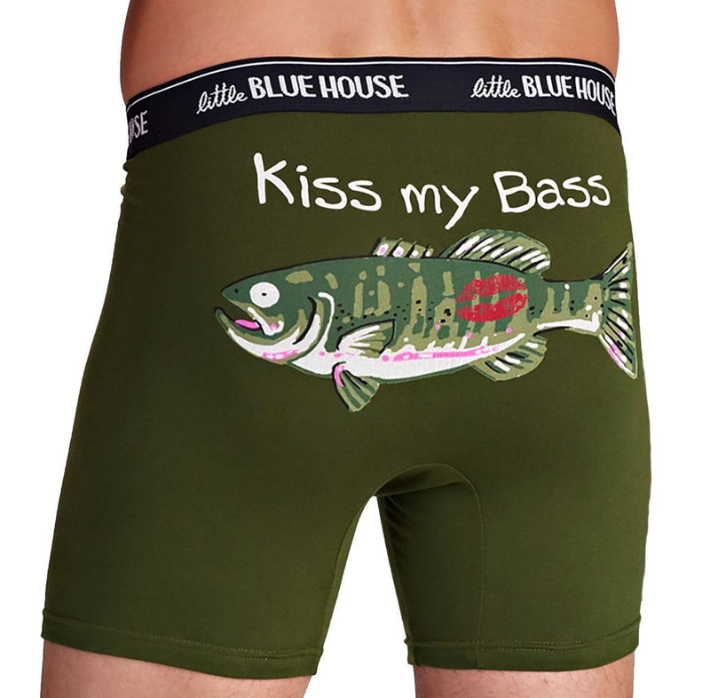 Hatley Men's Boxers - Kiss My Bass - - Shelburne Country Store